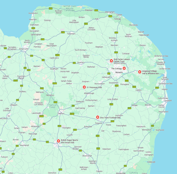 Map Of PE Affiliated Clubs
